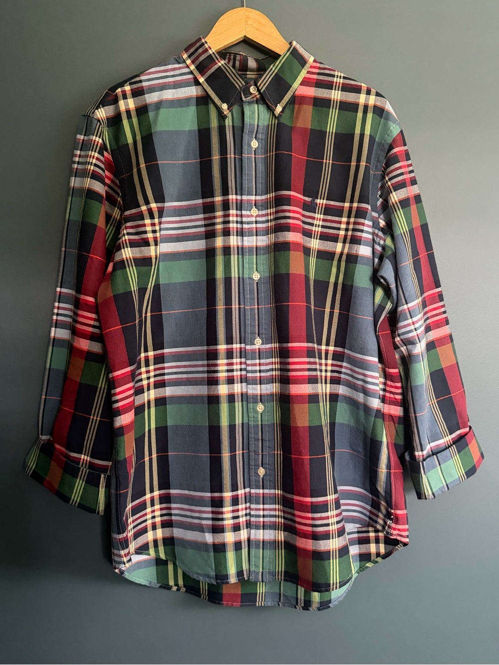 Polo by Ralph Lauren Plaid Button-Down Shirt in Red, Green, Navy XL